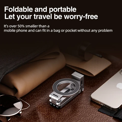 Держатель для телефона Magsafe Plane, портативный магнитный держатель для телефона, вращающийся на 360° складной штатив для путешествий/автомобиля/настольного крепления для iPhone