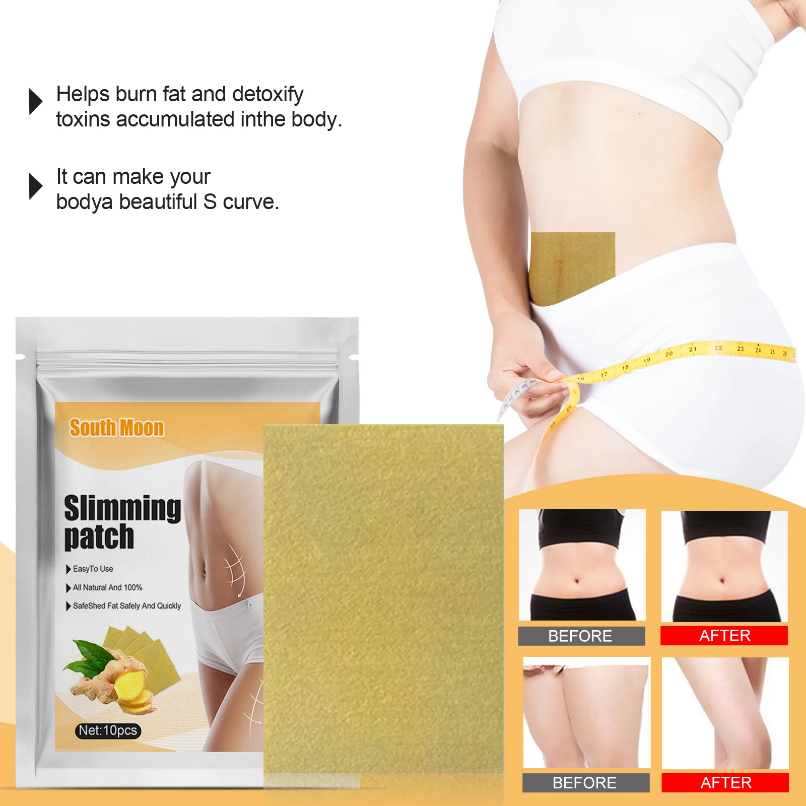 

Slim Patch Weight Loss ginger Detox Patch Fat Burning Lose Weight Chinese Herbal Medical Plaster Health Slimming Navel Stick