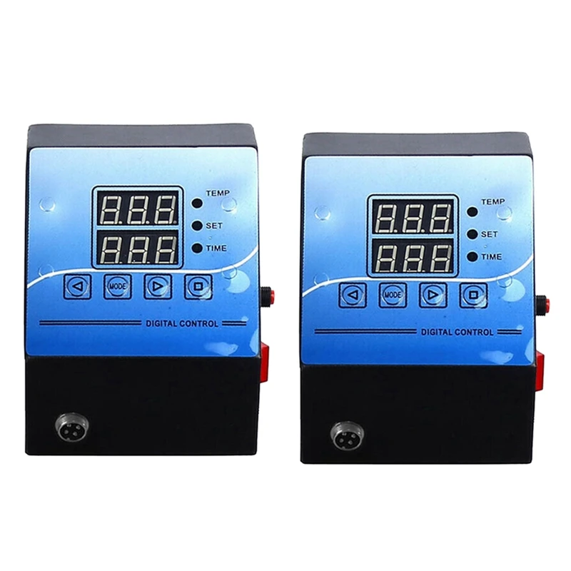 

2X Digital Control Box Heat Press Digital Temperature Controller For Mug/Plate/Stone Photo/T-Shirt Black