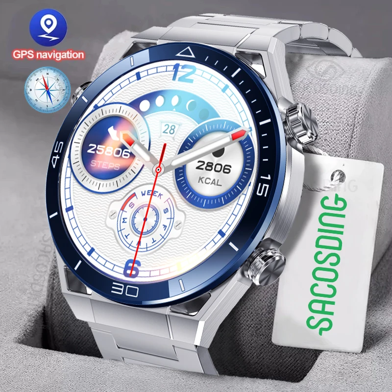

2023 NFC ECG+PPG Bluetooth Call Smartwatch Compass Tracker Motion Bracelet Fitness For Huawei Watches Ultimate Smart Watch Men