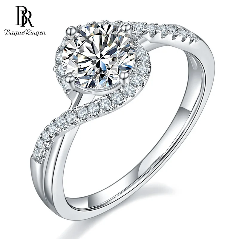 

Bague Ringen 925 Sterling Silver Moissanite Diamond Rings Luxury White 1 Carat Gemstone Wedding Anniversary Jewelry Female Gifts