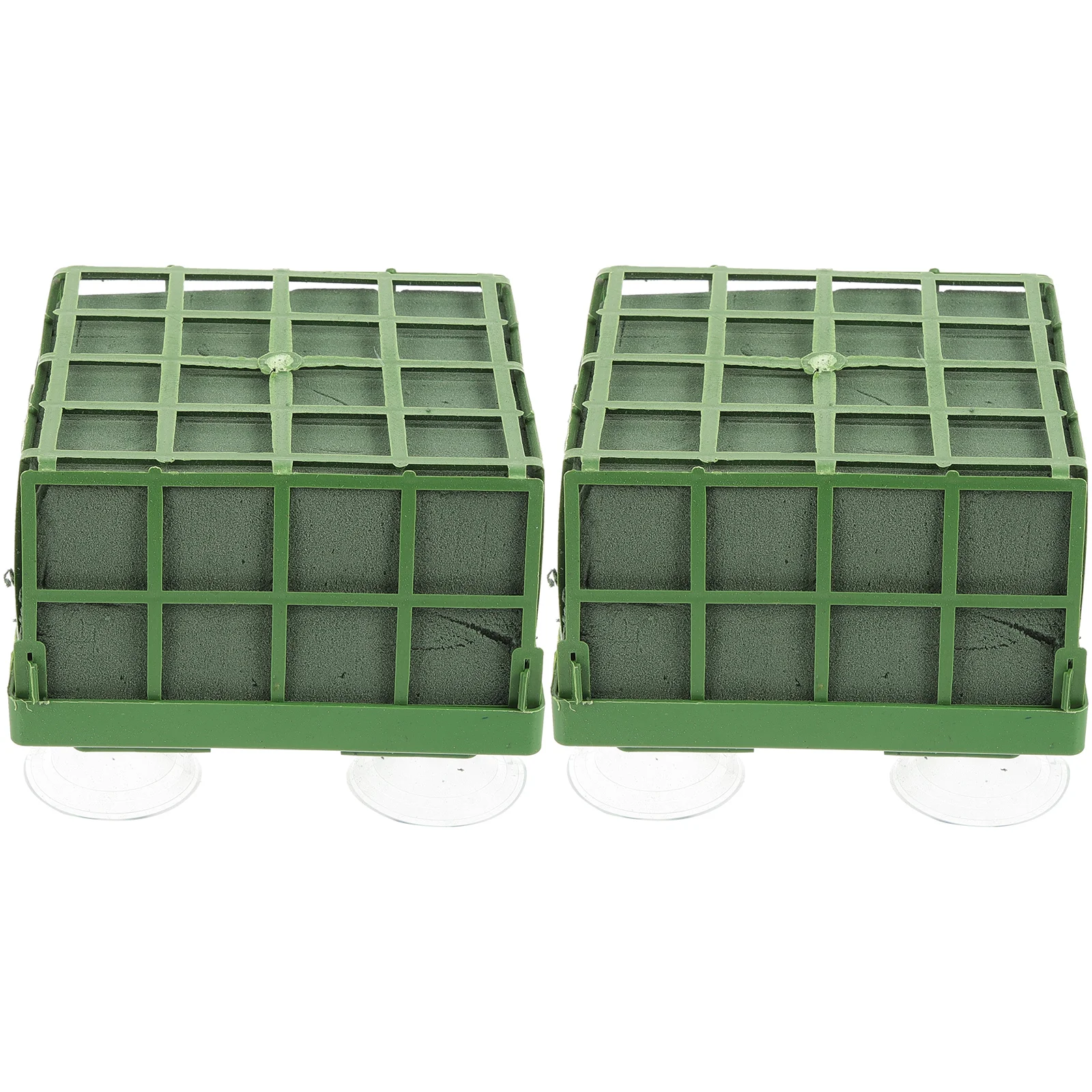 

2 Pcs Wedding Flower Stand Sucker Arrangement Supplies Plastic Block Suction Cups Creative Suckers DIY Accessories Green