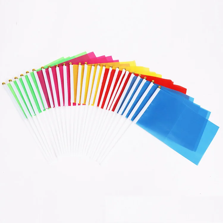 Фотофлаг 100 шт белый/красный/синий/черный однотонный 14*21 см однотонный цвет ручной Мах флаг 30 см с пластиковым флагом Декор