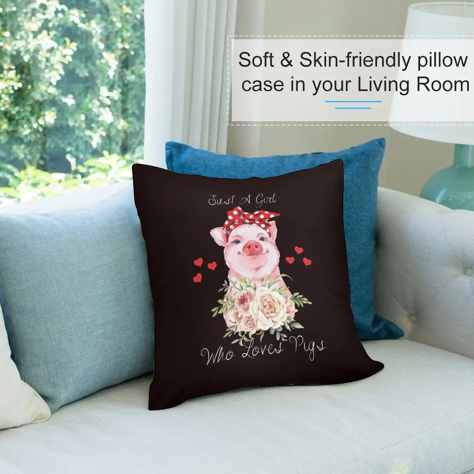 Милая подушка Просто девочка которая любит свиньи аниме рождественские