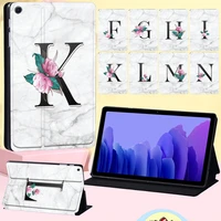 tablet case for samsung galaxy tab a8 10 5 2022 x200 x205a7 10 4 2020 t500 t505 marble 26 letters leather stand cover stylus