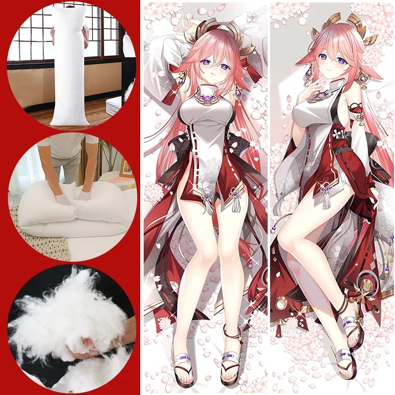 Genshin impact Yae Miko Dakimakura Cosplay poduszka na ciało postać z gry anime poszewka poduszkę 50x150