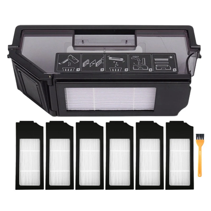 

For Ecovacs Deebot X1 OMNI Dust Box Accessories X1 TURBO / T10 Robot Vacuum Cleaner Dust Bin HEPA Filter Replacement