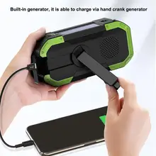 Emergency Radio Phone Charging Hand Crank Solar Portable IPX6 Waterproof Multifunction BT FM/AM Bluetooth Speaker Support SOS