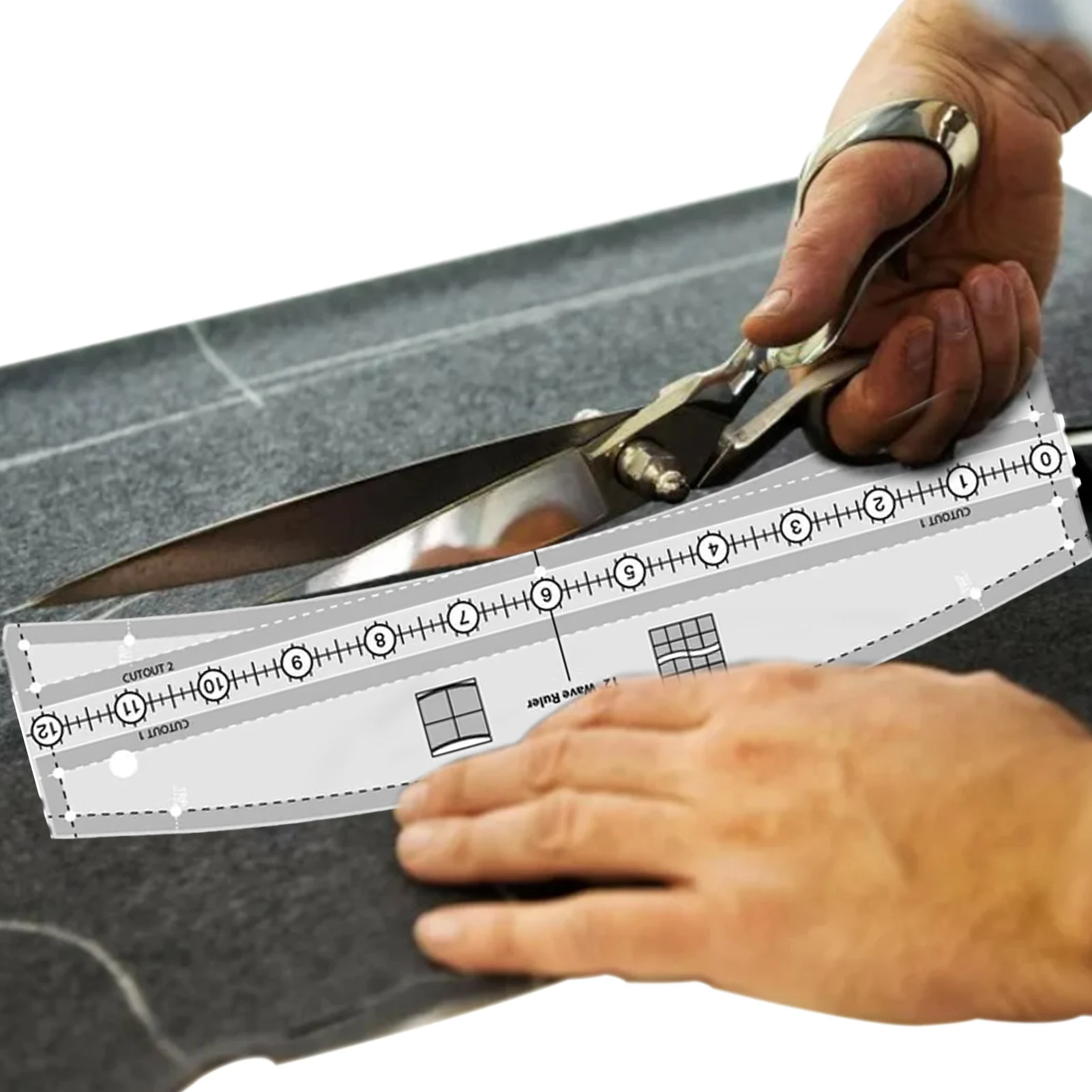 

Clear Wave Quilt Ruler Non-Slip Cutting Ruler Templates Quilting Supplies DIY Quilting Templates Sewing Craft Alignment Tools