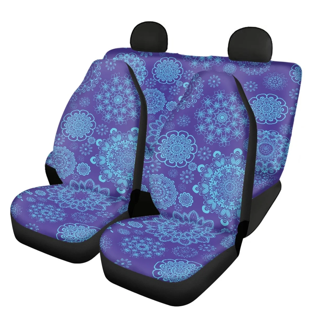 

Car Interior Seat Cover Mandala Art Style Full Sets Easy to Install Vehicle Seat Covers Comfortable Slip-Resistant Car Accessory