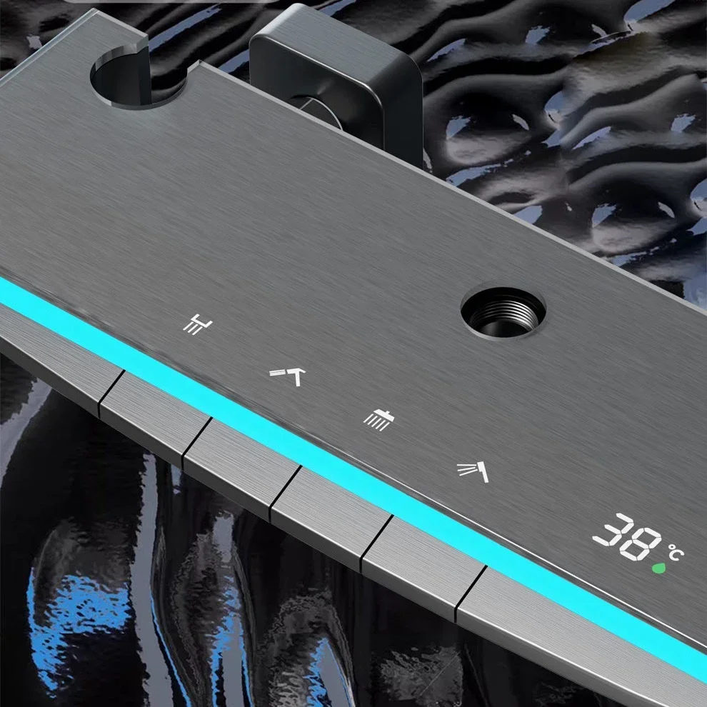 Новый цифровой душевой набор для фортепиано латунный смеситель ванной комнаты с