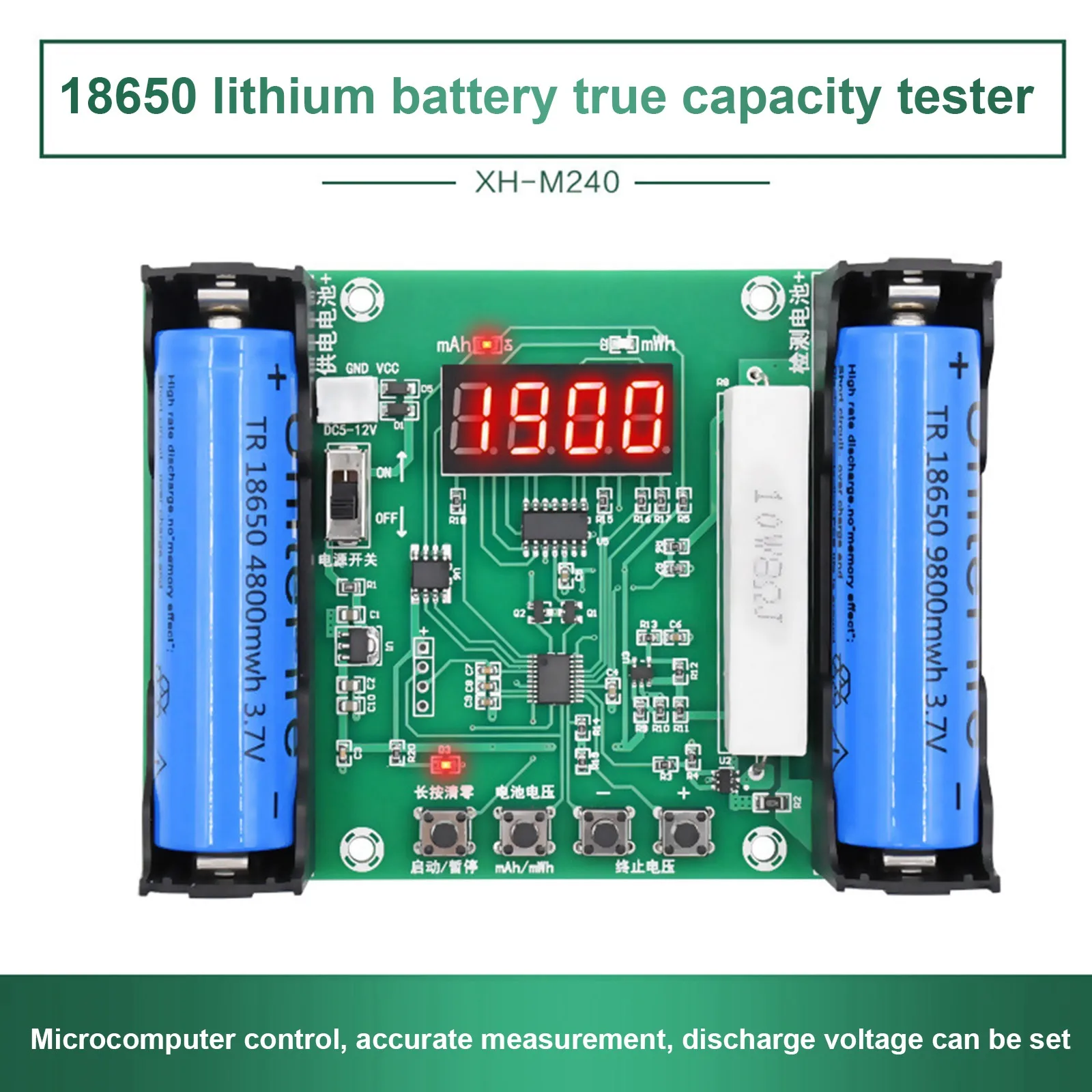 

18650 Lithium Battery Capacity Motherboard Tester Voltage Device Household LCD Digital Display Power Bank Meter Analyzers DC 12V