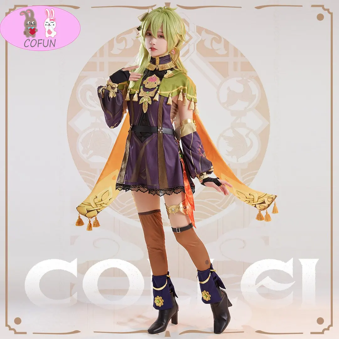 

COFUN Genshin Impact Collei Cosplay Costume Halloween Party Role Play Outfit Women Lovely Dress set