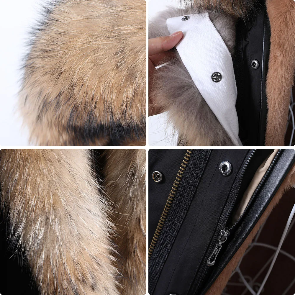 2022 New Fashion Winter Jacket Women Long Parka Real Fur Coat Natural Fox Fur Collar Hood Warm Streetwear Detachable Waterproof
