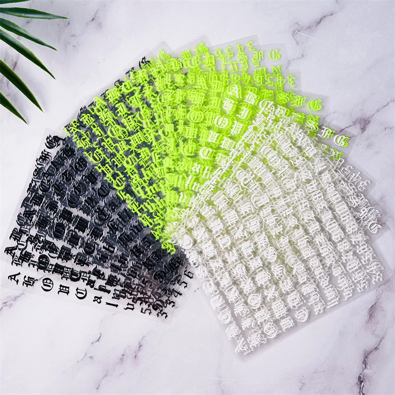 

5pcs Multi Color Letter/Love Series Nail Art Silders Decorations Laser Star Shiny Ornament Nail Adhesive Decals DIY Accessories