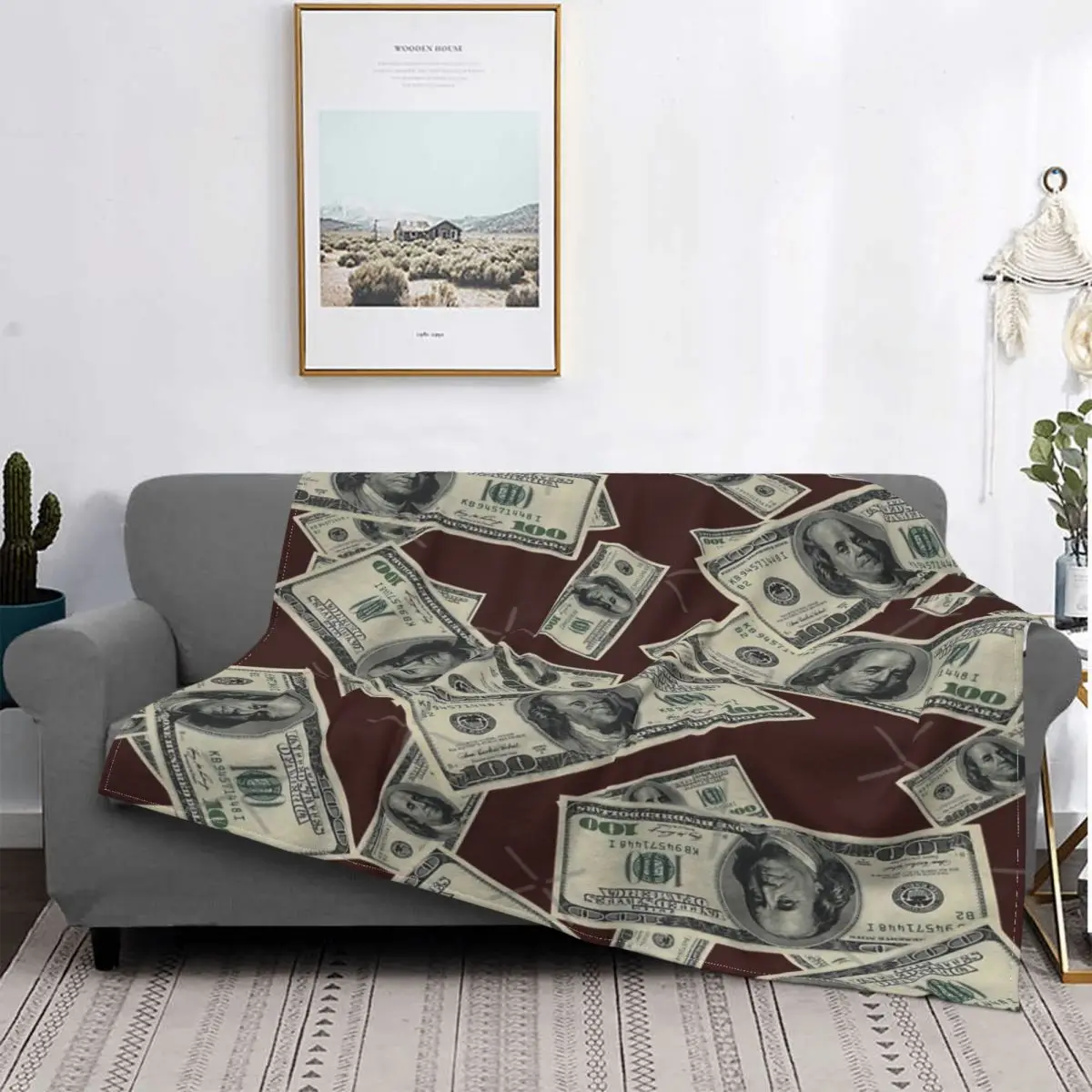 

Manta a cuadros para cama, manta ponderada con capucha, 33 dólares