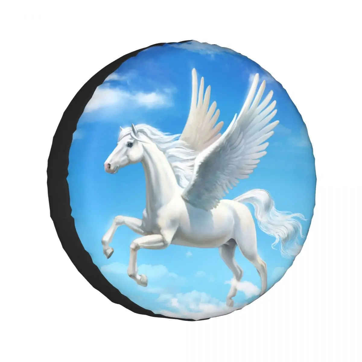 

1PC Car Spare Tire Cover Flying Horse Polyester Auto Wheel Tire Storage Bag Vehicle Tyre Dust-proof Protector