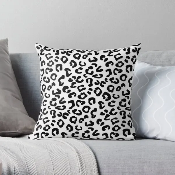 

Cheetah Animal Print In Black And White Printing Throw Pillow Cover Home Cushion Fashion Bedroom Hotel Pillows not include