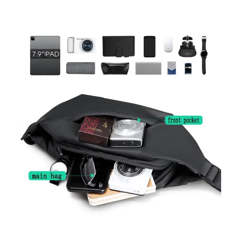 New Style Small Chest Bag Men's Leisure Sports Oblique Bag Fashion Street Trend Single Shoulder Bag Lndividual Men's Bag