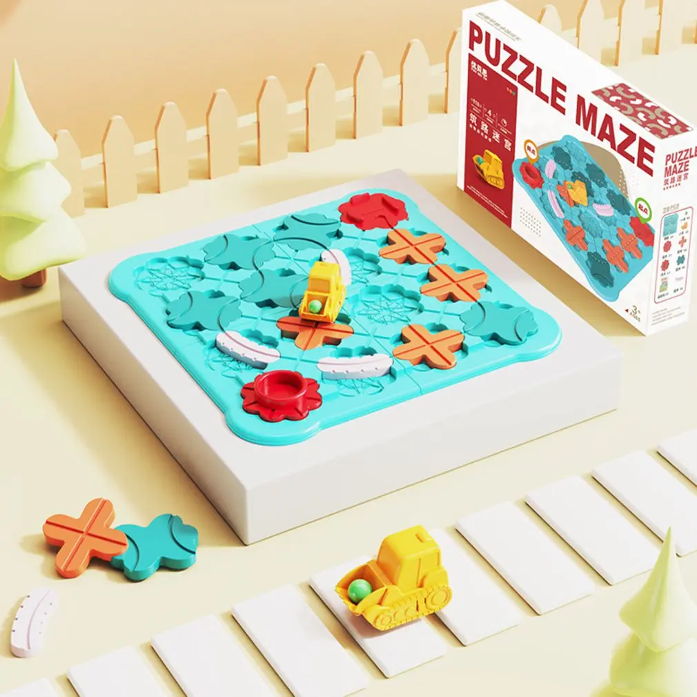 

Лабиринт для строительства дорог, строительные блоки, головоломка для строительства дорог с 118 задачами, обучающие игрушки для родителей и детей