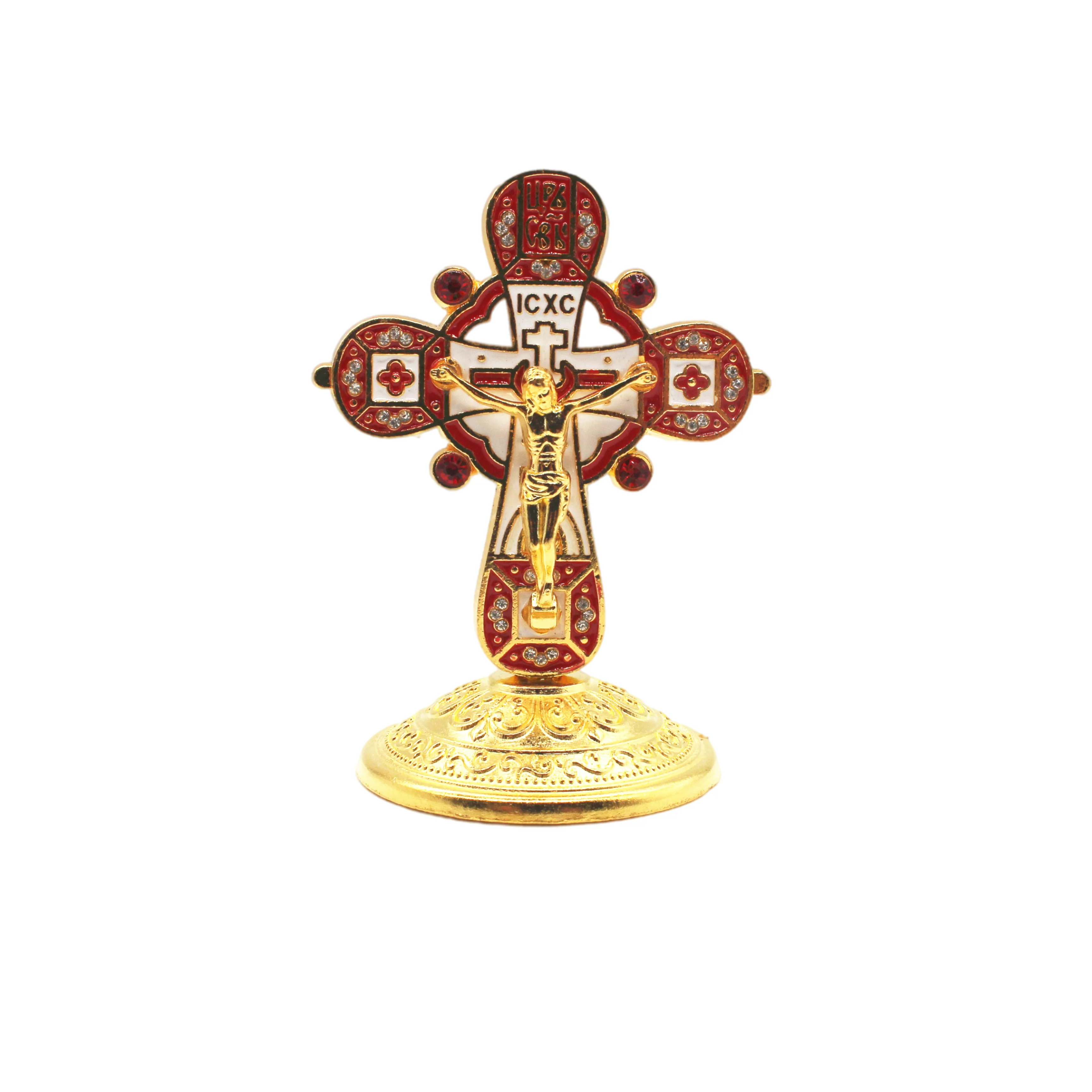 

Home Decoration Orthodox Cross Jesus Crucifix Religious Wall Cross Decor Catholic Relic Table Ornament Christmas Gift