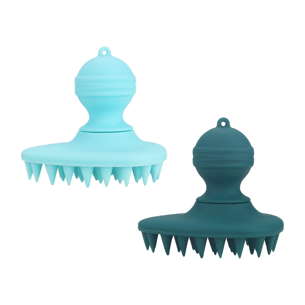 

2Pcs Silicone Bath Brush with Hole Adorable Shampoo Brush Home Shower Brush