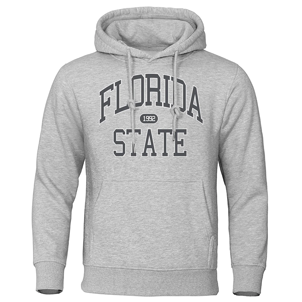 

Florida 1992 State Street Letter Printing Hoody Men Casual Street Sweatshirt Hip Hop Fleece Hoodie Crewneck Pullover Menswear