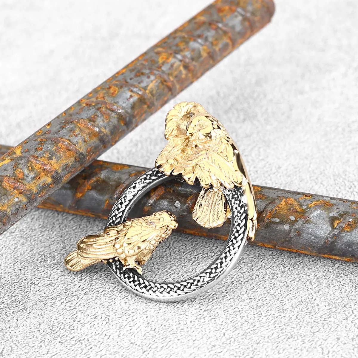 Винтажное круглое ожерелье с подвеской в виде ворона викингов из нержавеющей