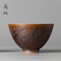 cup tea cup ceramic bamboo hat type cup ru ware natural crack single tea cup jingdezhen kung fu tea cup tea set