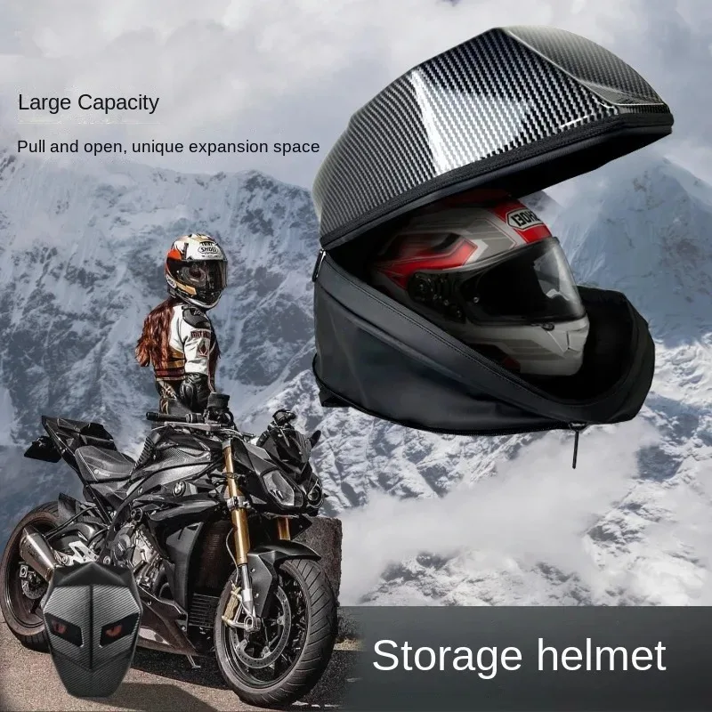 Фото Мотоциклетный светодиодный рюкзак Rider, Bluetooth, школьная сумка из углеродного волокна, твердый корпус, полный шлем для езды на мотоцикле, рюкзаки Rugzak №4