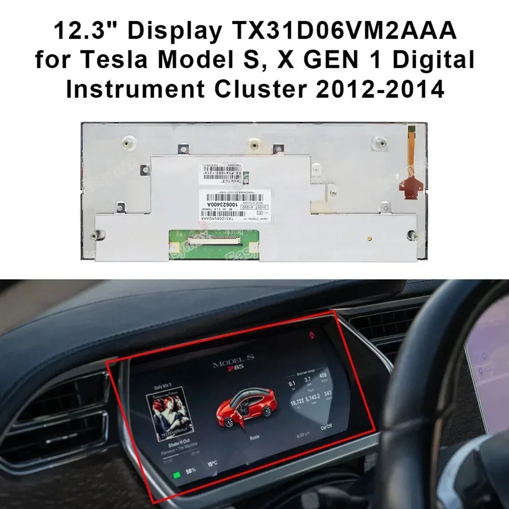 12 3-дюймовый ЖК-дисплей для Tesla Model S X GEN 1 2012 2013 2014 цифровая приборная панель TX31D06VM2AAA