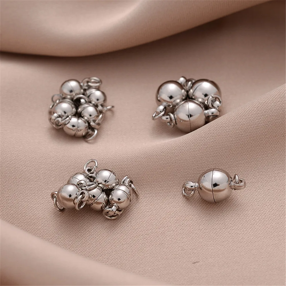 

Copper plated platinum round magnet buckle DIY handmade necklace End buckle bracelet iron buckle spherical magnetic buckle