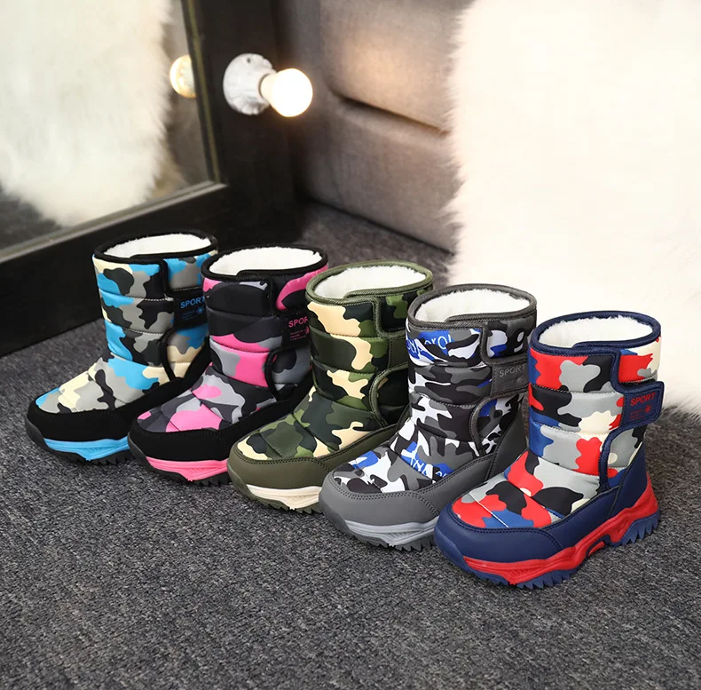 

Boys Boots Children Snow Boots For Boys Sneakers Winter Kids Snow Boots Sport Fashion 2023 New Leather Children Shoes