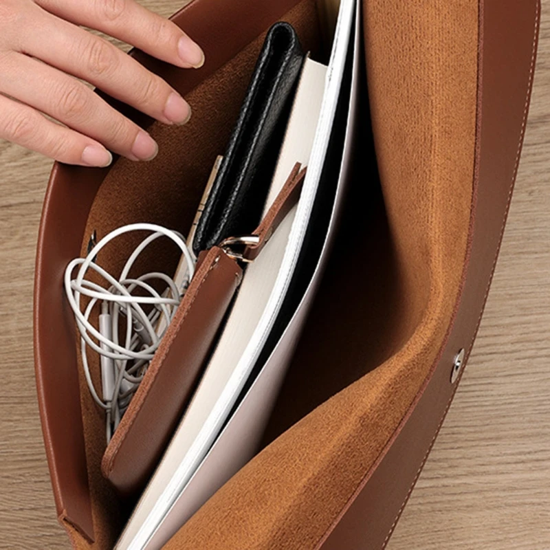 

57EC A4 PU File Folder with Button Closure PU Leather Document Holder PU File Folder