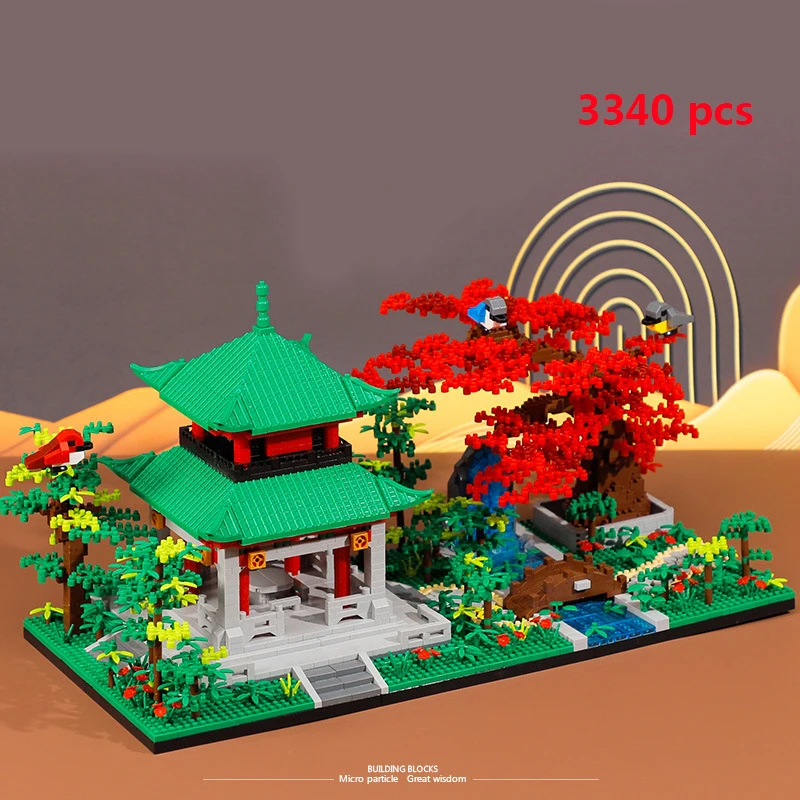 

City Architecture Garden Villa Tree House Flower Micro Building Blocks Bricks Diamond Chinese Street View Construction Toys