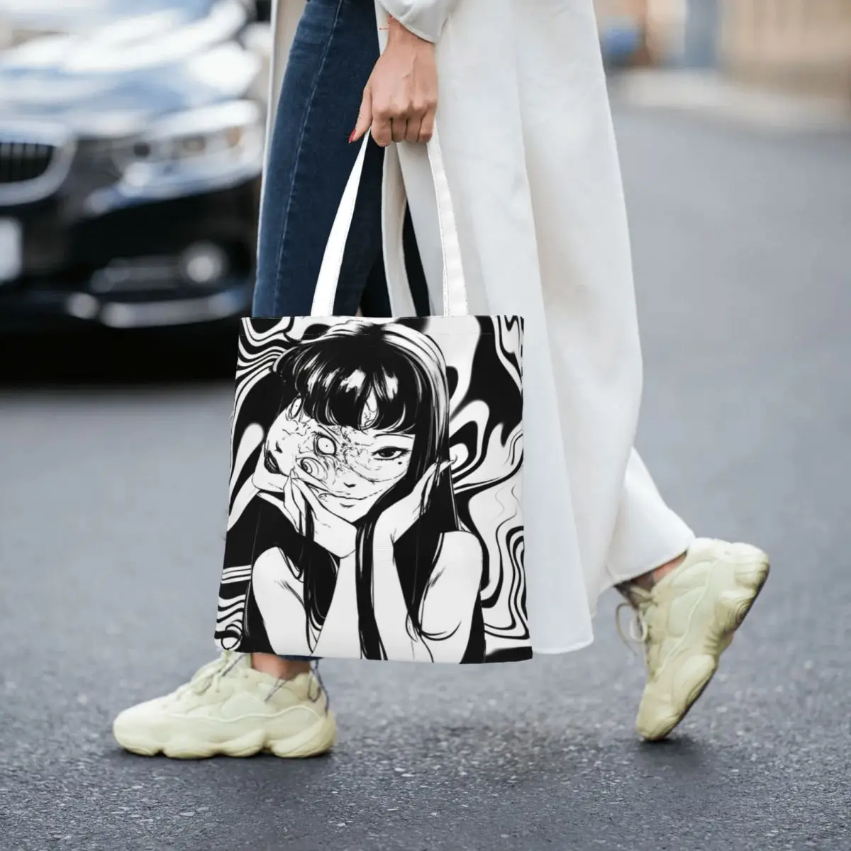 The Horrifying Junji Ito Collection,Junji Ito Women Canvas Handbag Large Capacity Shopper Bag Tote Bag withSmall Shoulder Bag