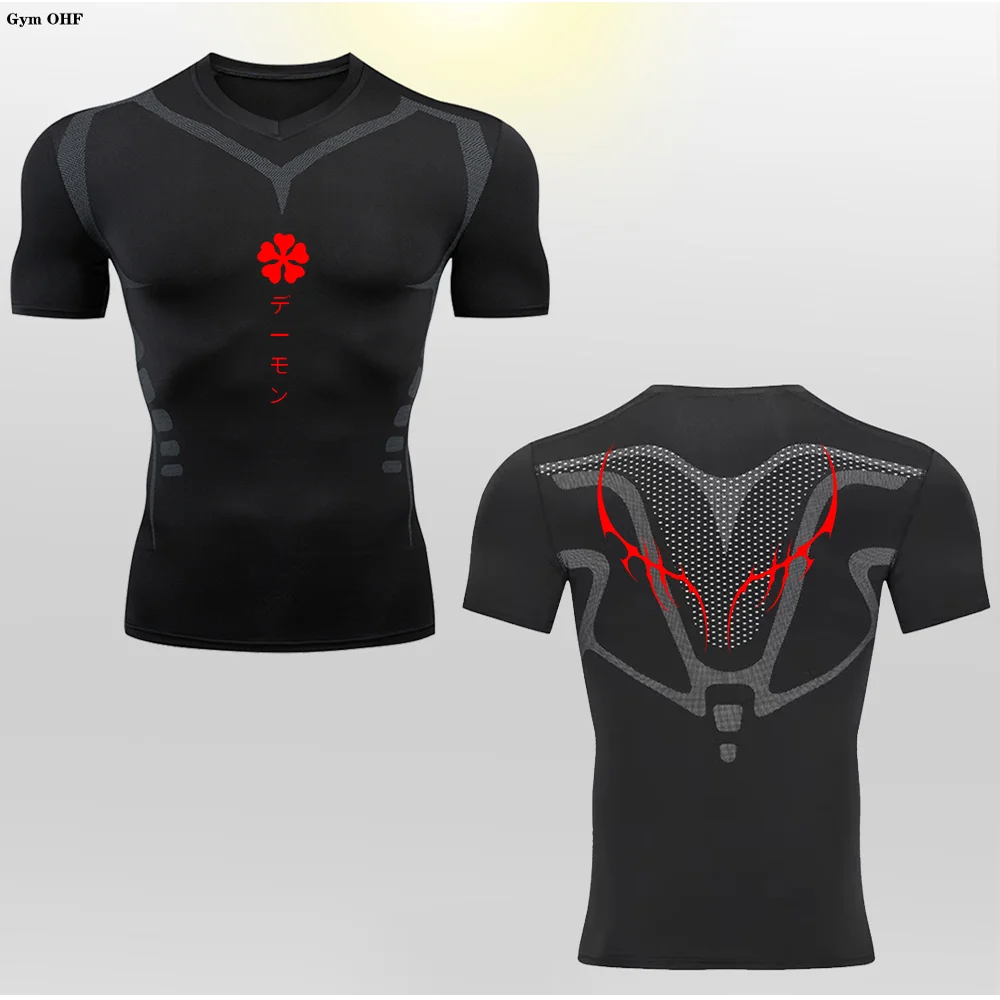 New Men's Compression T-shirt High Elasticity Quick Drying GYM MMA Training Sports Fitness Workout Yoga Sportswear Tops Tees