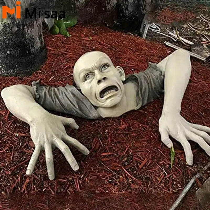Забавная статуя в форме зомби для ползания садовая скульптура не выцветающая