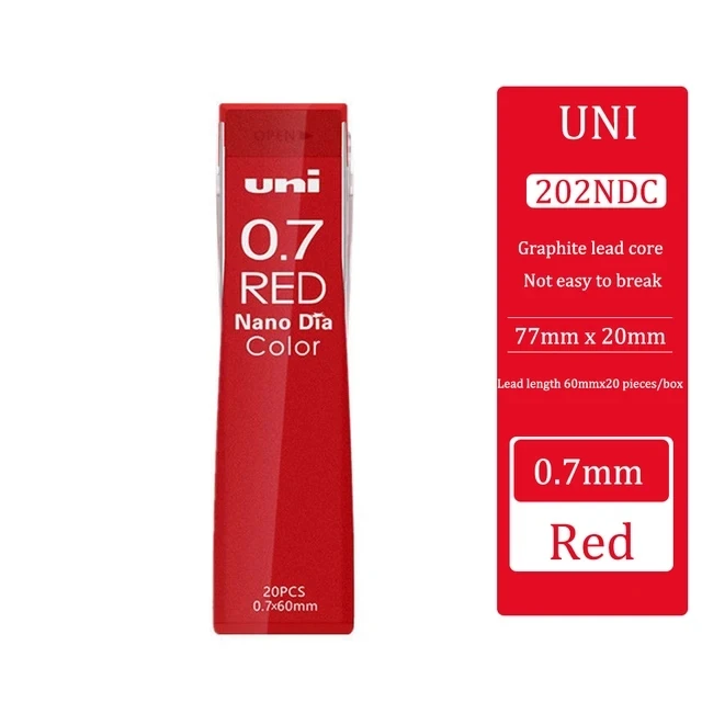 

Япония UNI цветной стираемый графитовый стержень 202NDC для механического карандаша 0,7 мм, школьные принадлежности для письма, канцелярские принадлежности, карандаш для рисования