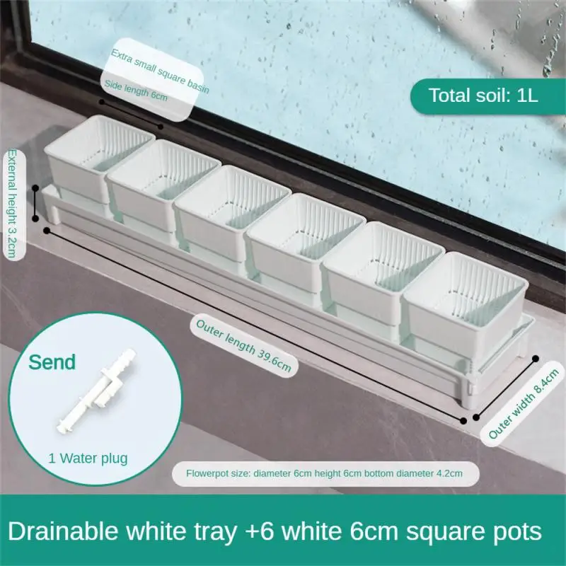 

1-2pcs Mini Basin Square Flower Pot Succulent Plant Trays Color Mixing Home Office Decor DIY Garden Supplies Flower Pot With Tra