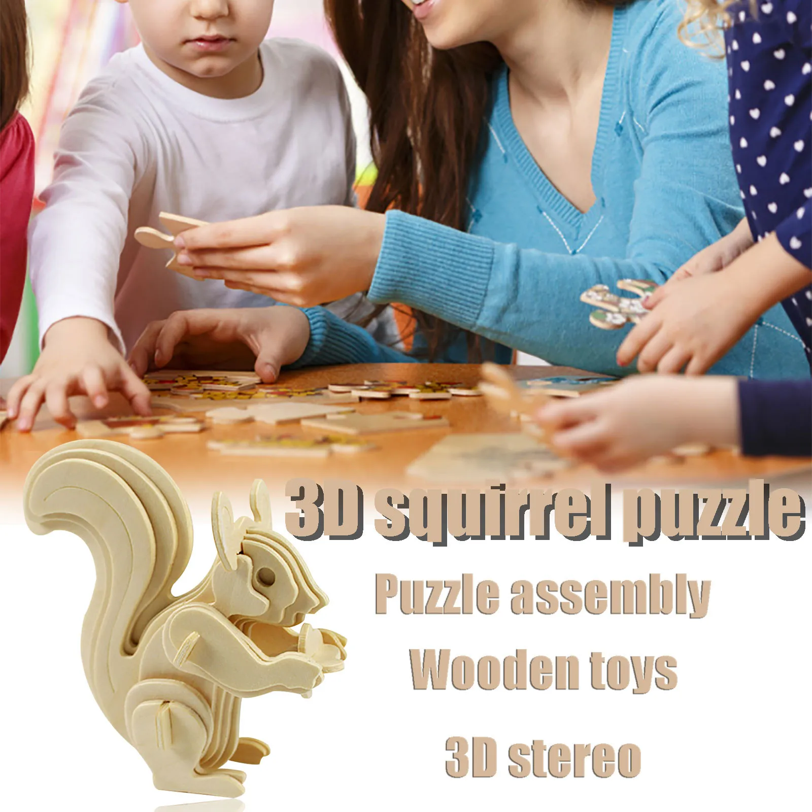Декомпрессионные детские 3D трехмерные деревянные игрушки сделай сам раннее