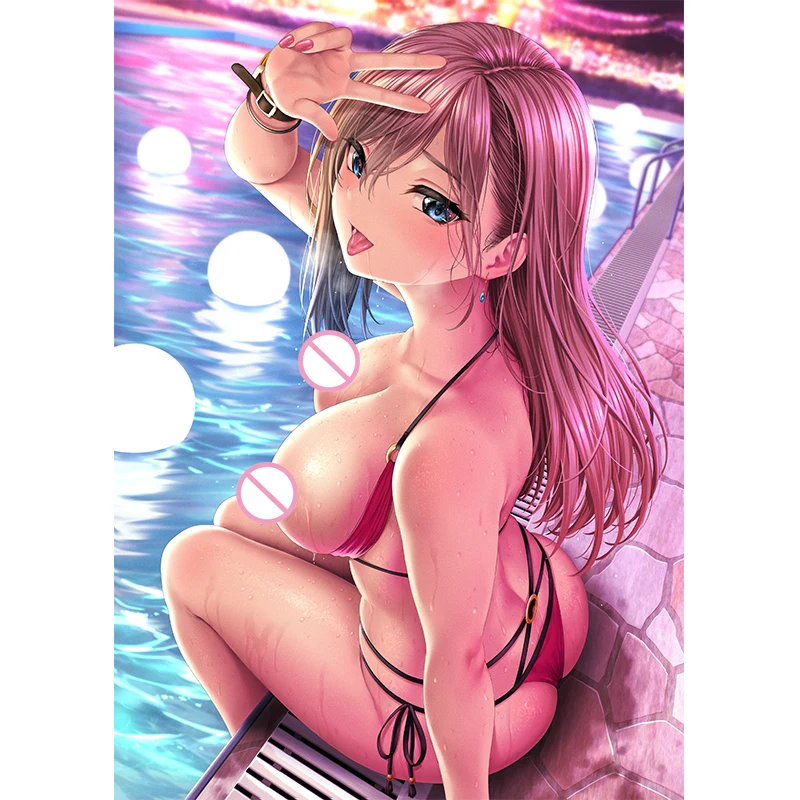 

Print Game Swimming Pool Cute Student Sexy Girl Art Canvas Poster Custom 16x24 24x36 Inch Living Room Bedroom Home Wall Picture