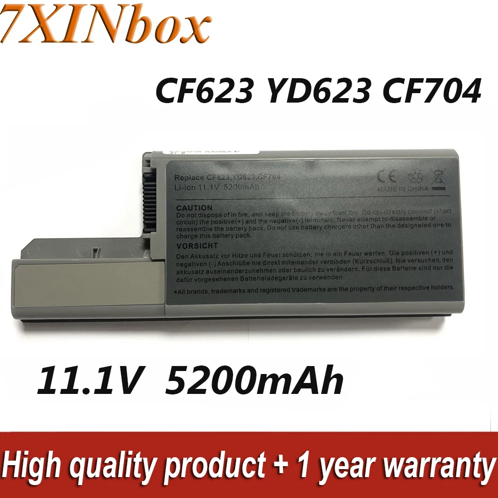 Аккумулятор для ноутбука 7XINbox CF623 YD623 11,1 В 5200 мАч для Dell Latitude D820 D830 D531 D531N Precision M65 M4300, Мобильная рабочая станция
