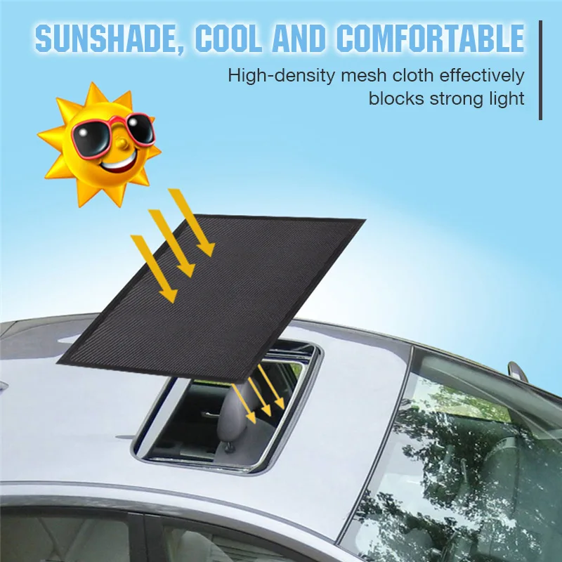 

100x65cm Car Mosquito Car Sunroof Sunshade Skylight Blind Shading Net Car Roof Cover Efficient Heat Insulation Shade Screens