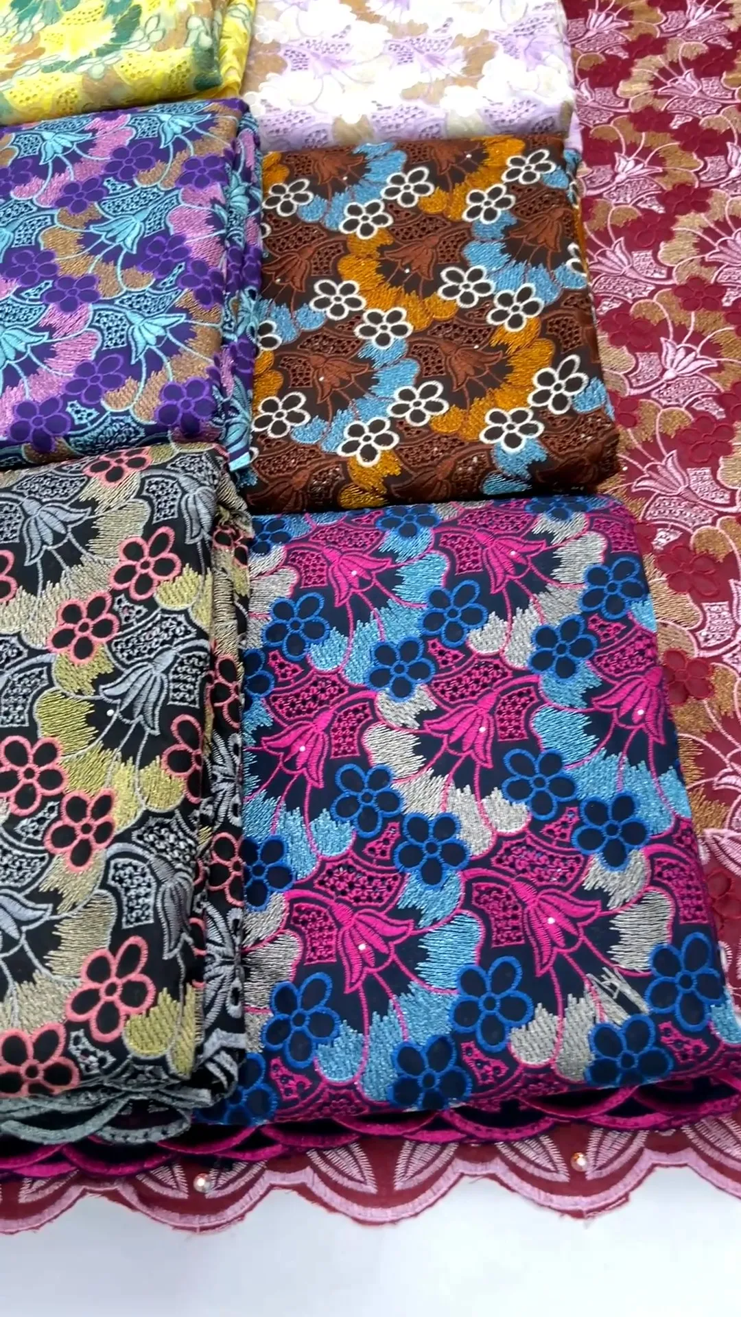 Хлопковая кружевная ткань с вышивкой Дубая Африканское кружево 2024