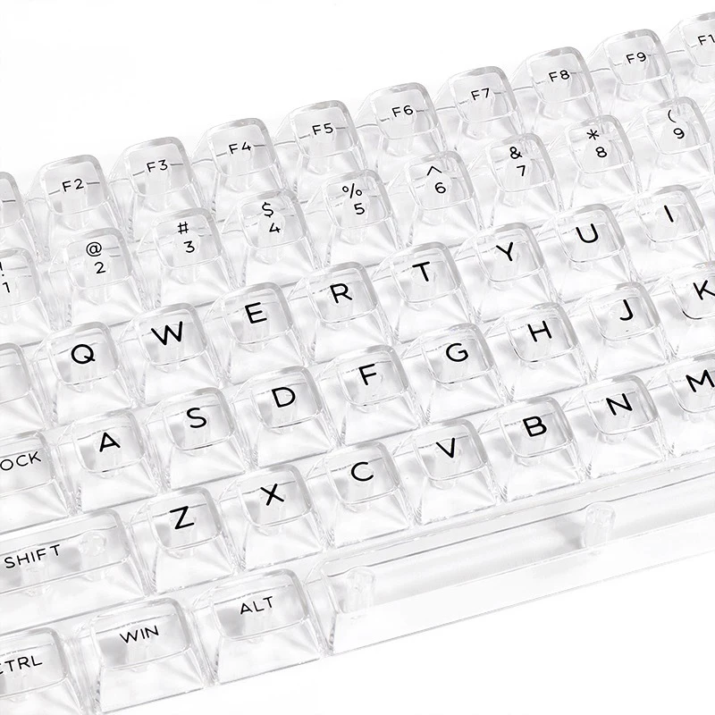 

132 клавиш, белые Кристальные прозрачные колпачки клавиш для MX Switch, Механическая игровая клавиатура с профилем asfc, пустые колпачки для клавиш с подсветкой, сделай сам