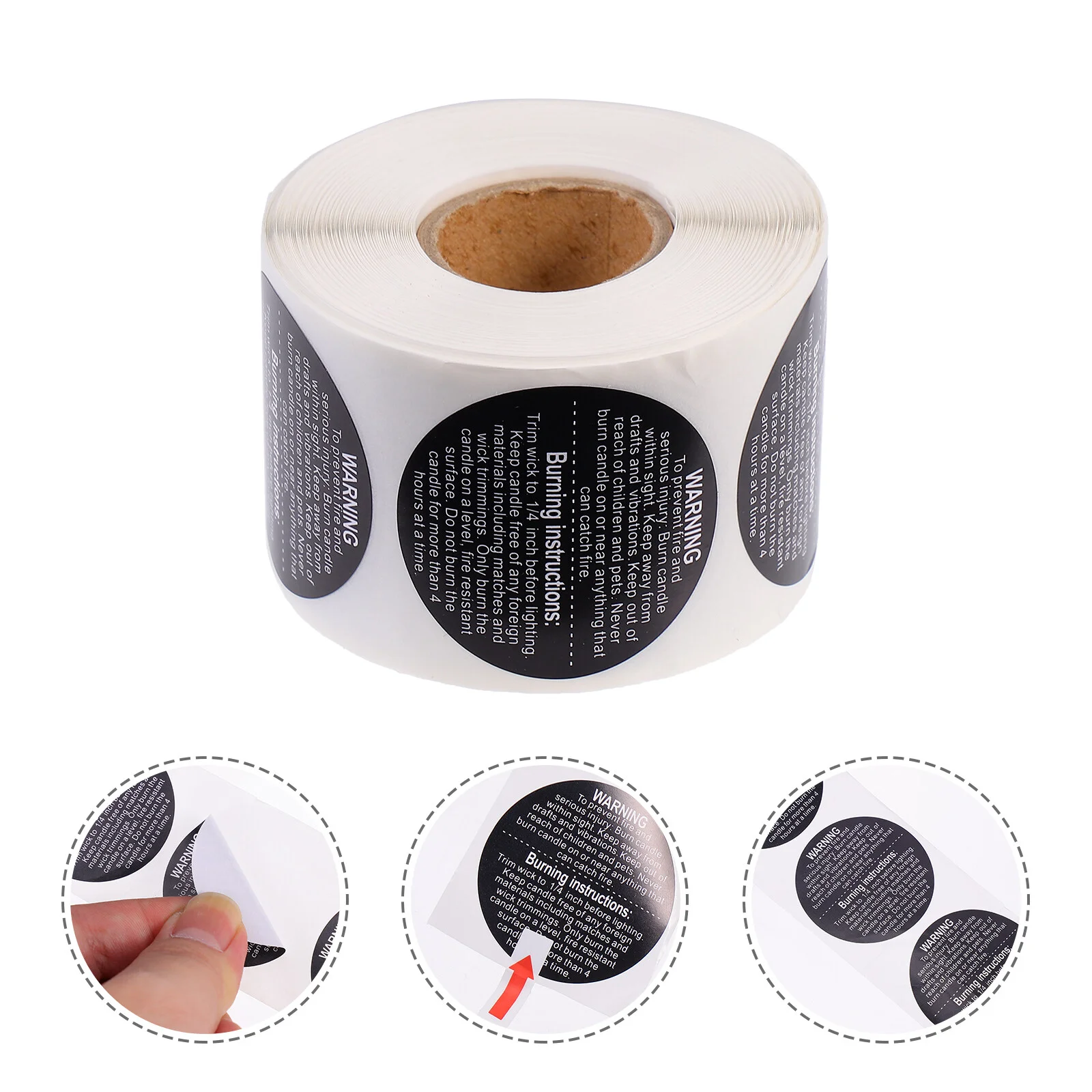 

Warning Decal 500Pcs Safety Labels Jar Circle Stickerss