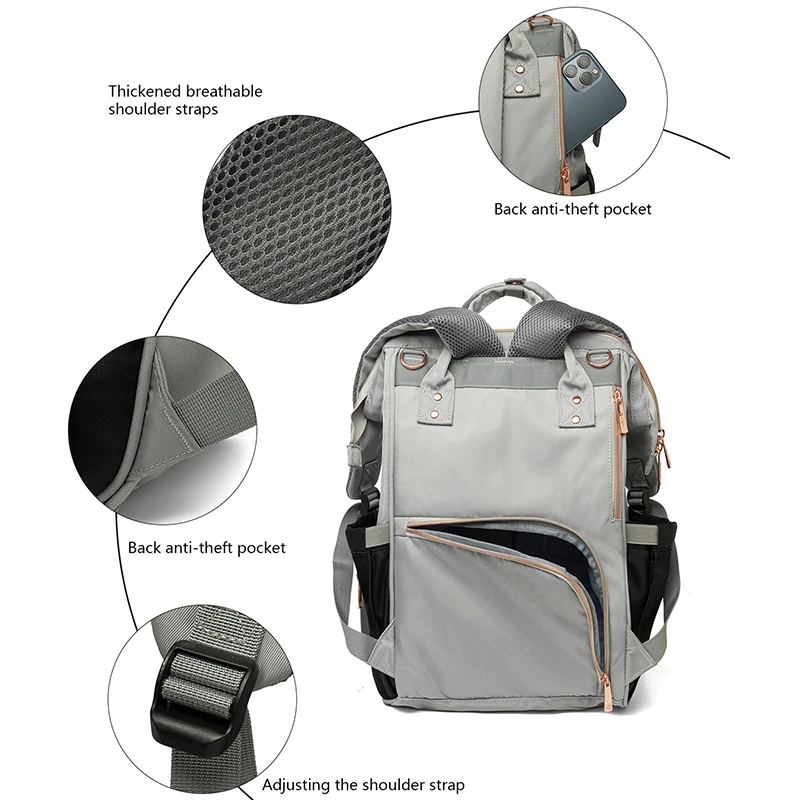 Многофункциональный рюкзак для мам LEQUEEN водонепроницаемые вместительные