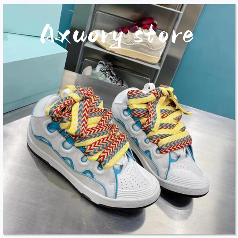 2023 Men's Women's Sports Shoes Casual Shoes Sneakers Colorful Large Shoelaces Mixed Color Patchwork Daddy Shoes Breathable