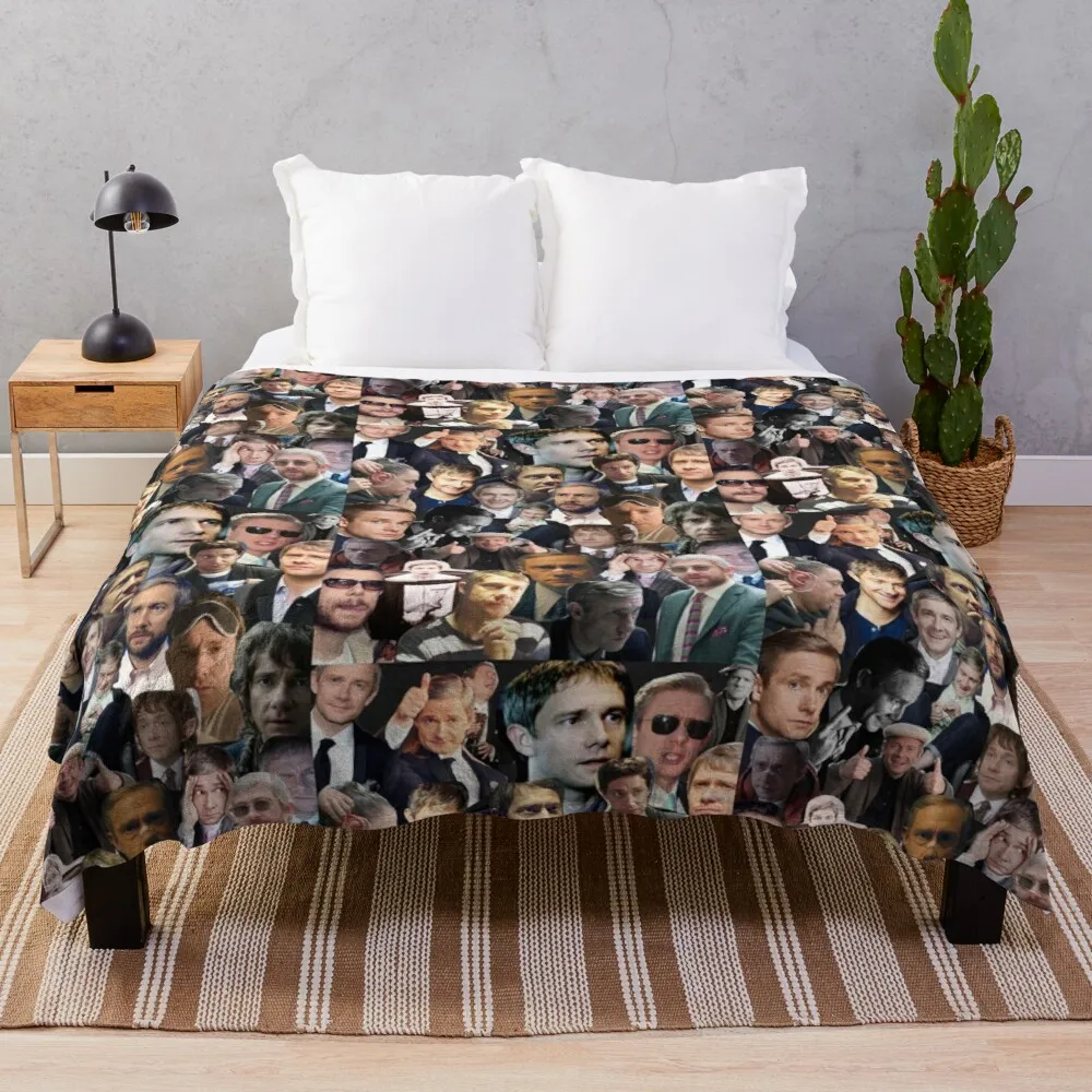 

Martin Freeman Collage Throw Blanket Fluffy Soft Blankets